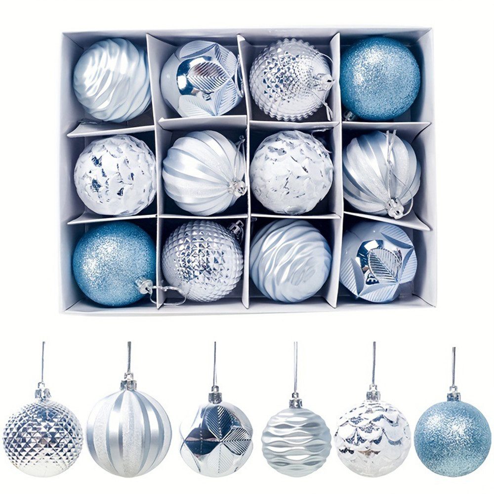 Bextsrack Weihnachtsbaumkugel Weihnachtskugeln Weihnachtsdeko 12-teiliges Set, Christbaumschmuck