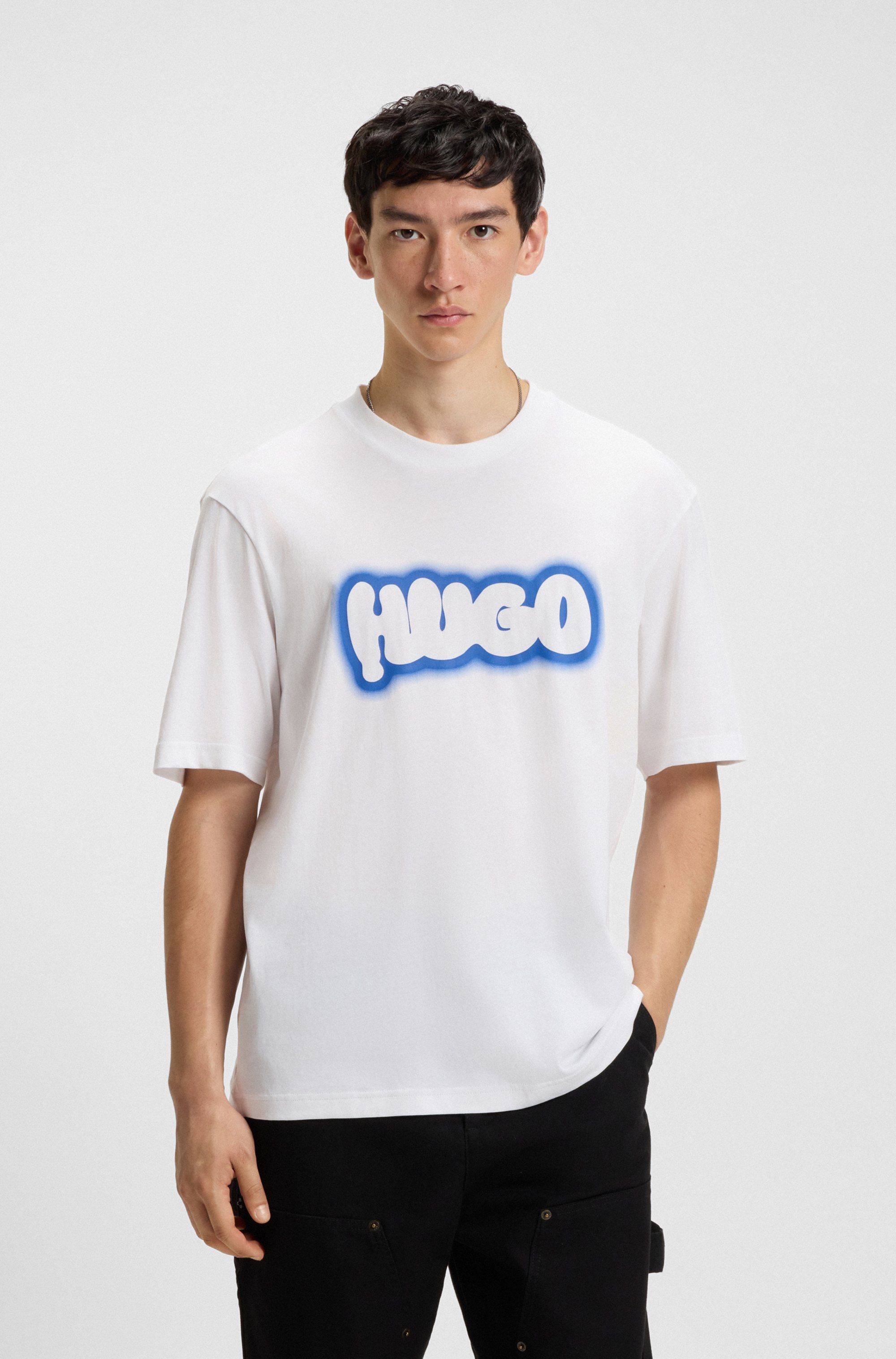 HUGO Blue T-Shirt Nulibax Rundhalsausschnitt, regular fit, Logoprint günstig online kaufen