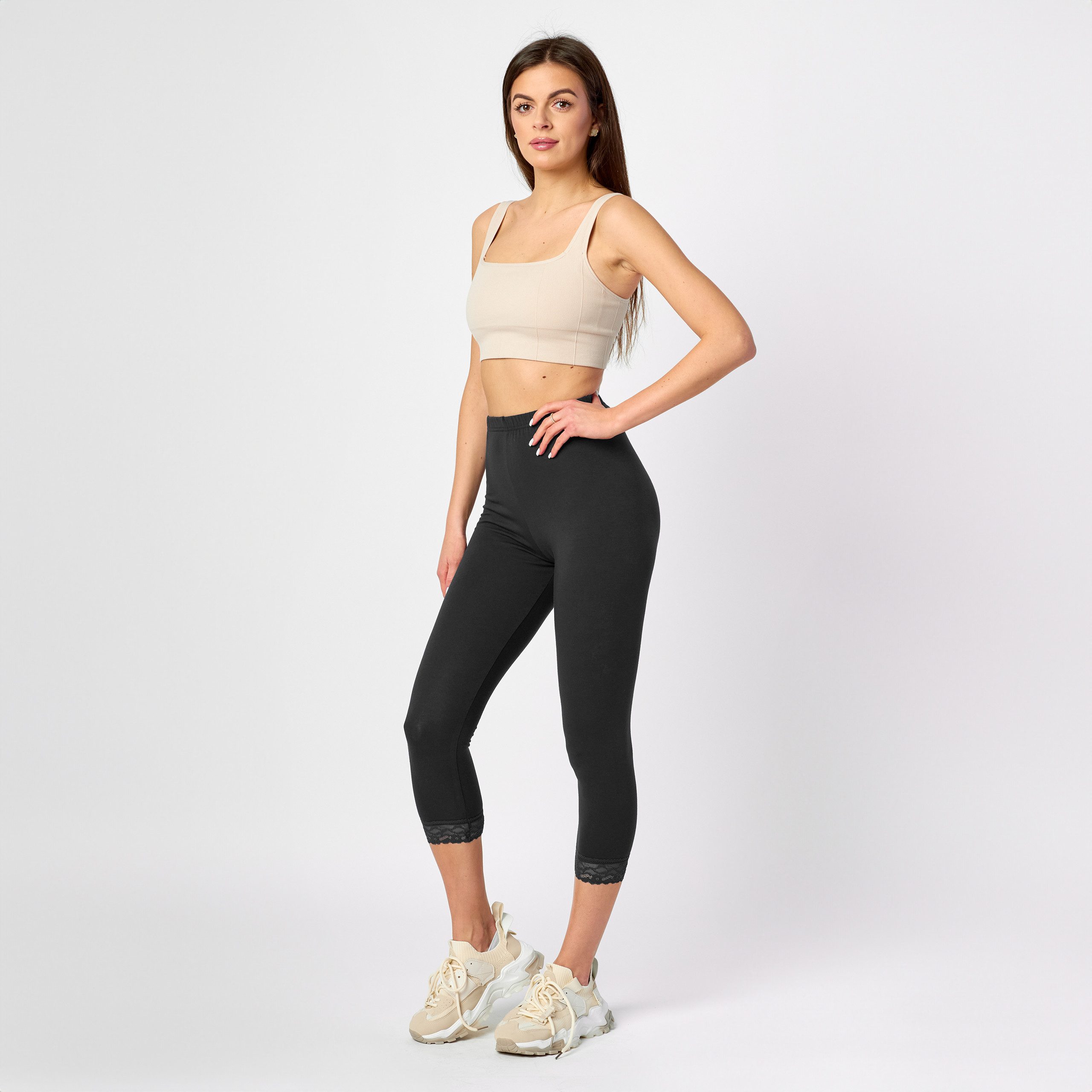 Merry Style Leggings Damen 3/4 Capri Hose MS10-224 (1-tlg) aus Baumwolle mi günstig online kaufen