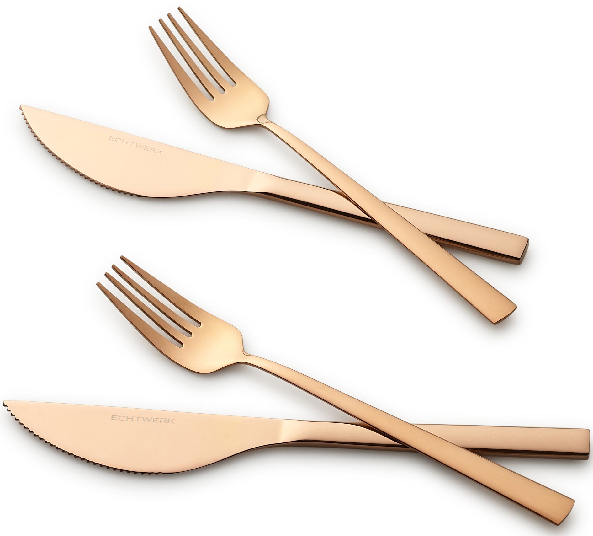 ECHTWERK Besteck-Set Angelini (4-tlg), 2 Personen, Chromnickelstahl 18/10, für Pizza, Quiche, Flammkuchen