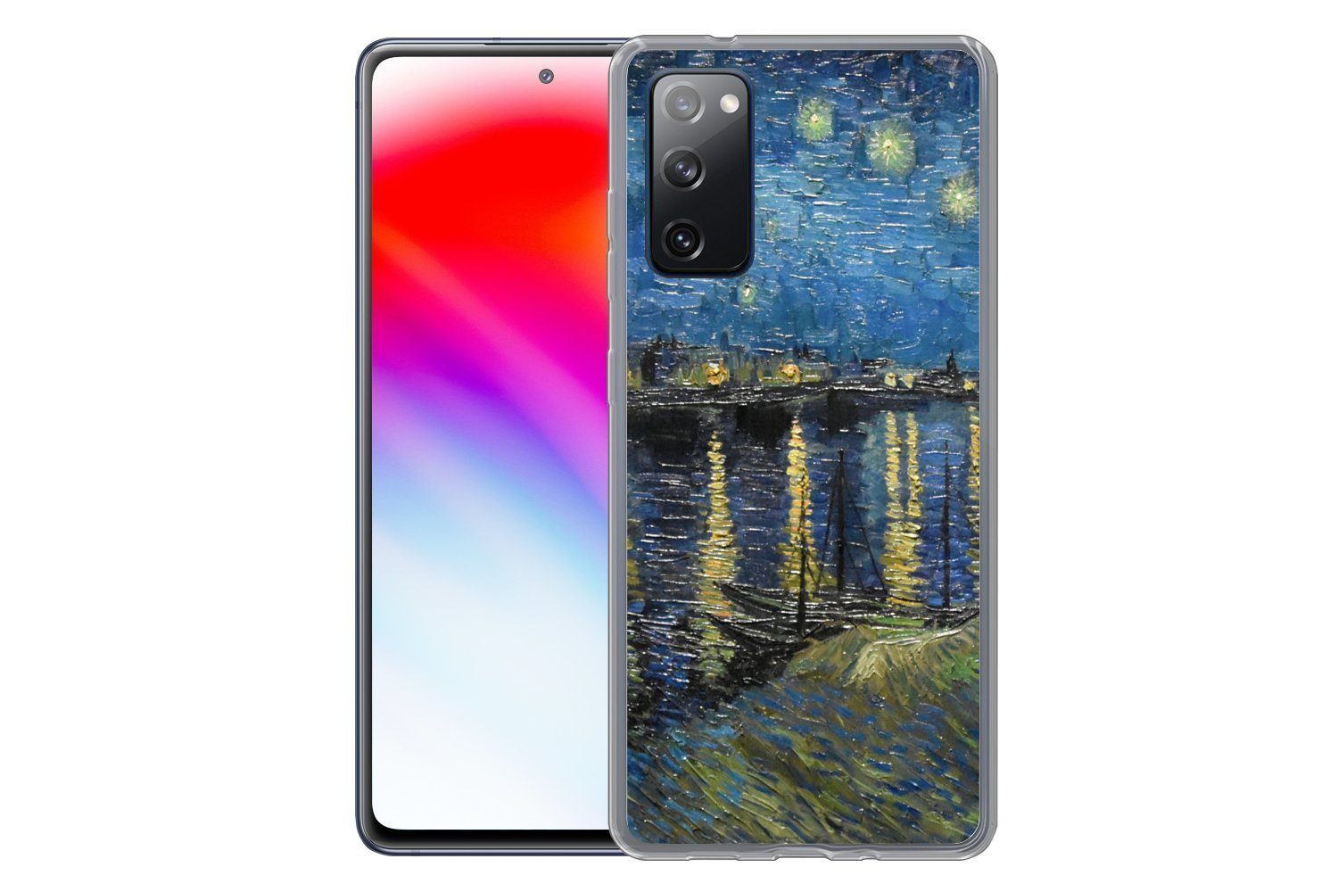 MuchoWow Handyhülle für Samsung Galaxy S20 FE Sternennacht über der Rhone - Van Gogh - Kun, Phone Case, Silikon, Schutzhülle Dünn