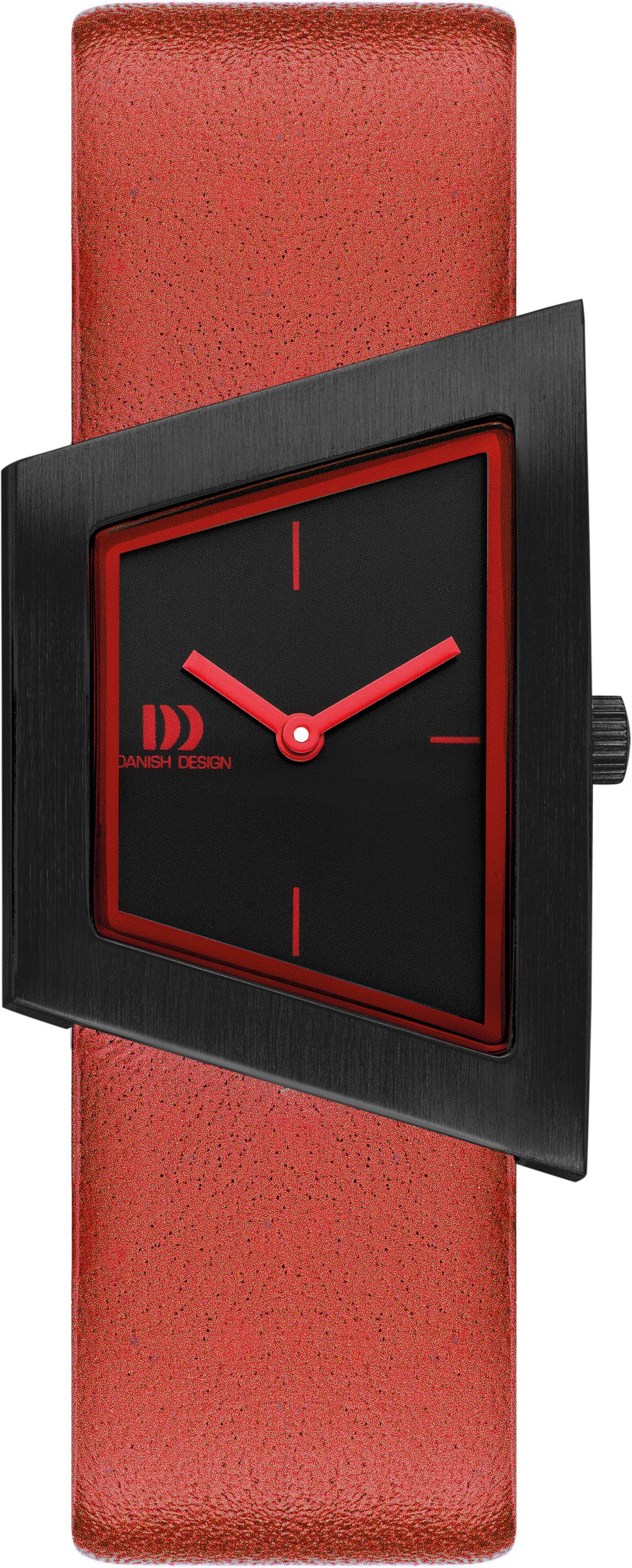 Danish Design Quarzuhr Danish Design Damenuhr IV20Q1207 Squeezy Black Red Edelstahl, (1-tlg)