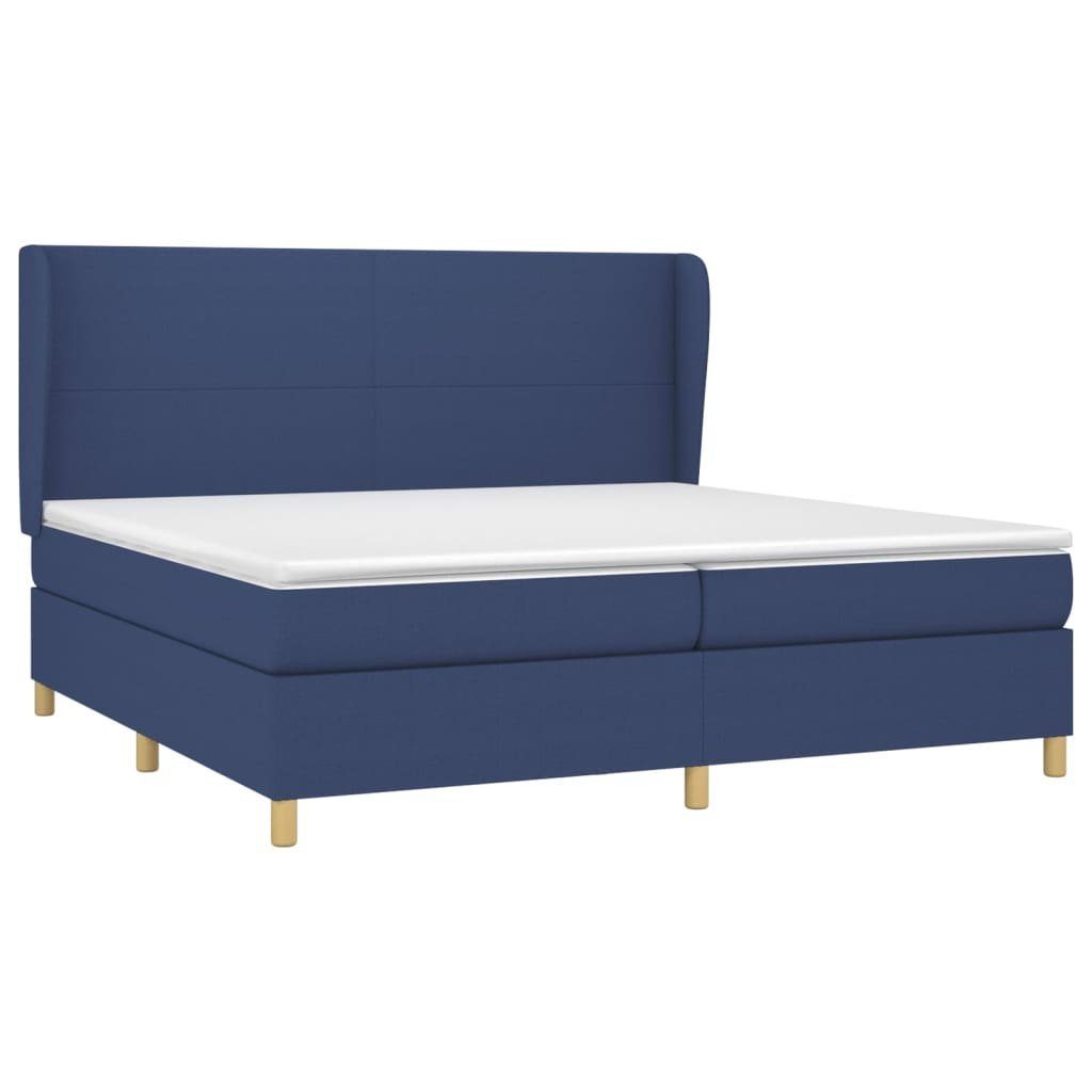 Bett Boxspringbett mit Matratze Blau 200x200 cm Stoff