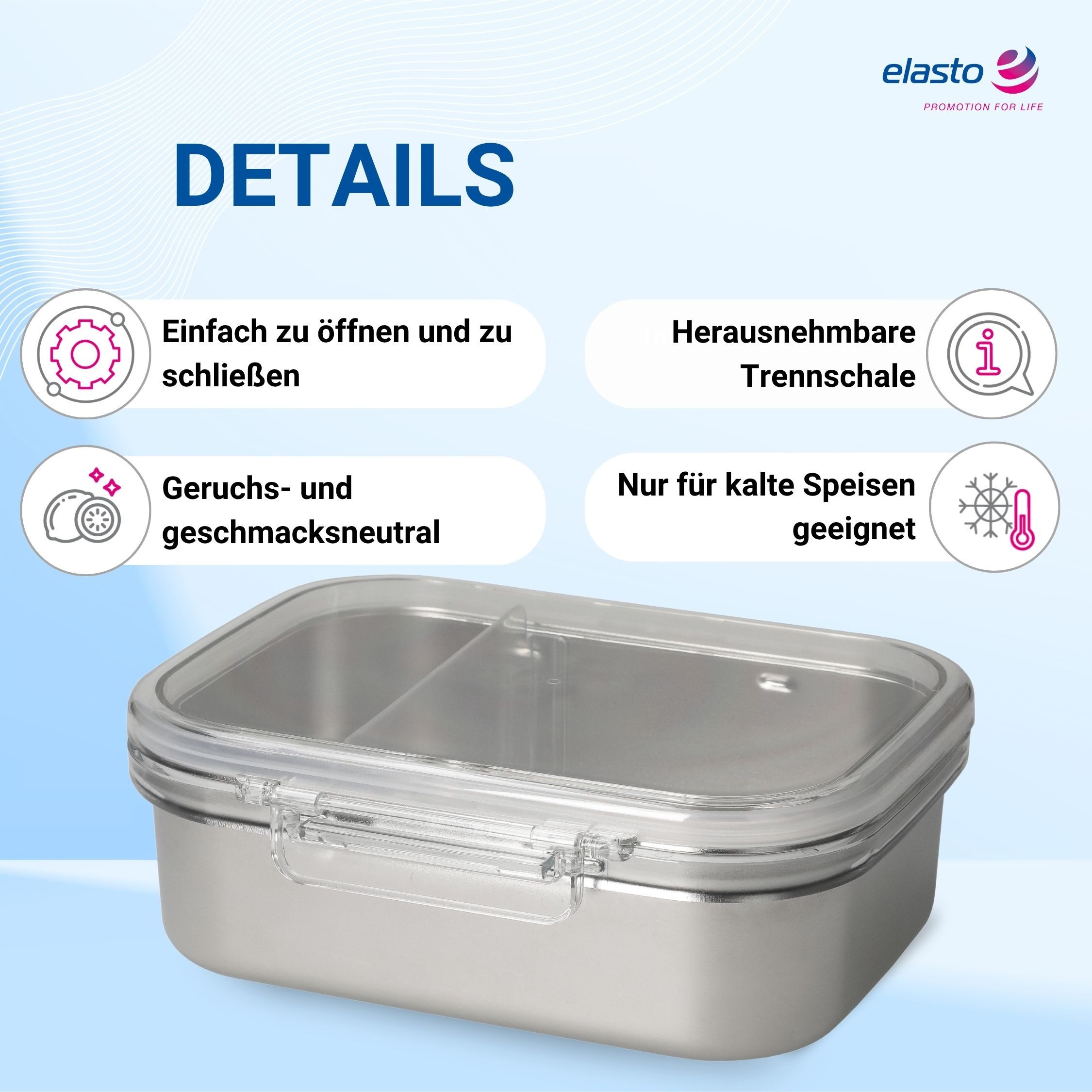 elasto Lunchbox Motiv Brotdose für Kinder 1000 ml für Schule und Kindergarten