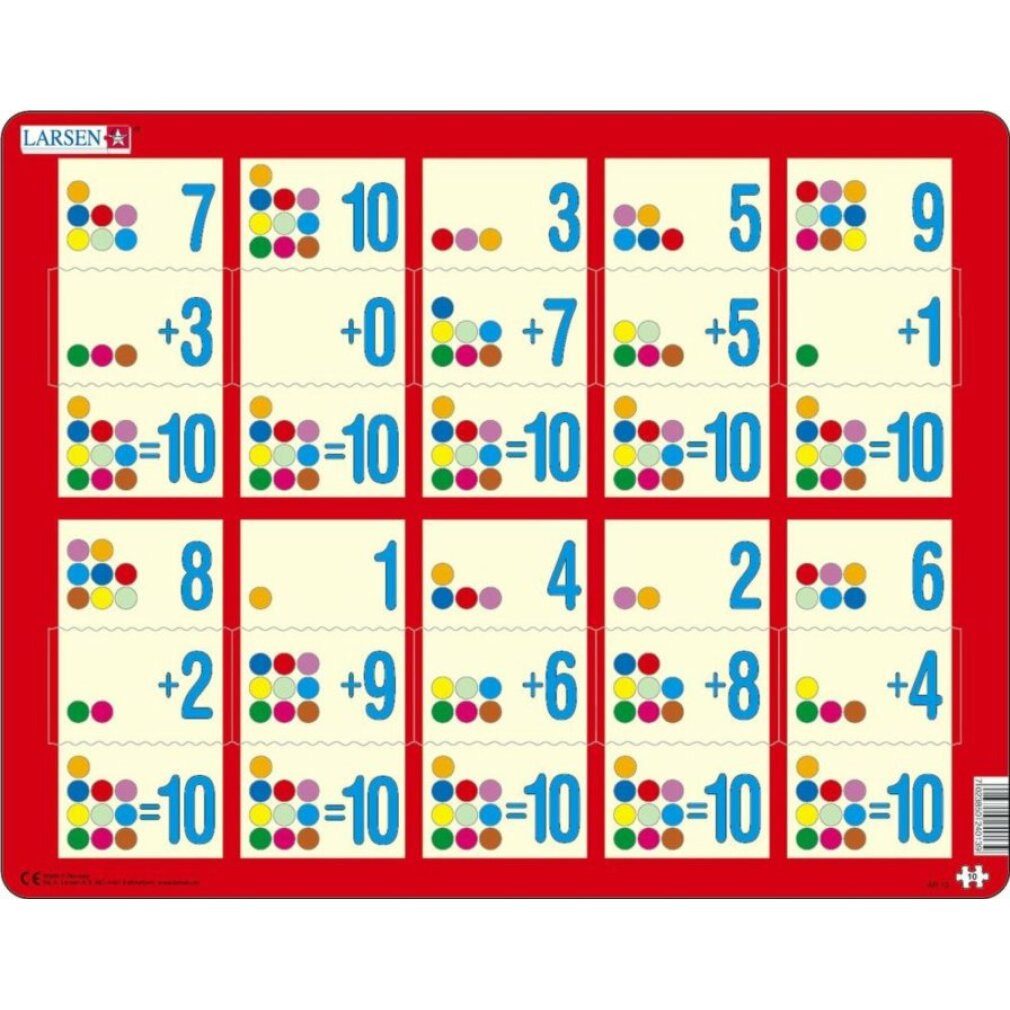 Larsen Puzzle Puzzle Addieren bis zehn III 10 Teile, Puzzleteile