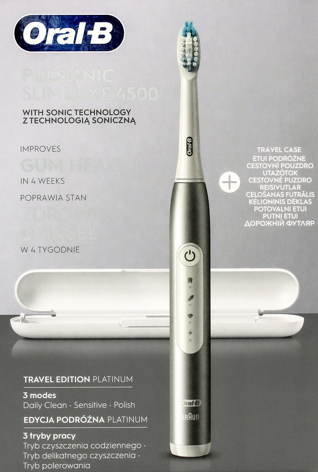 Braun Elektrische Zahnbürste Oral-B Pulsonic Slim Luxe 4500 elektr.  Zahnbürste weiß + Reiseetui
