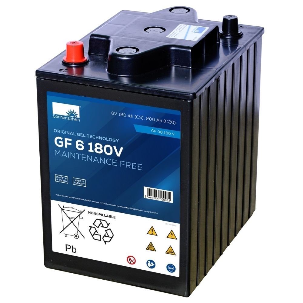 Sonnenschein Exide GNB Sonnenschein GF 06 180 V GEL 6V 180Ah Industrie Batterie Batterie, (6 V)