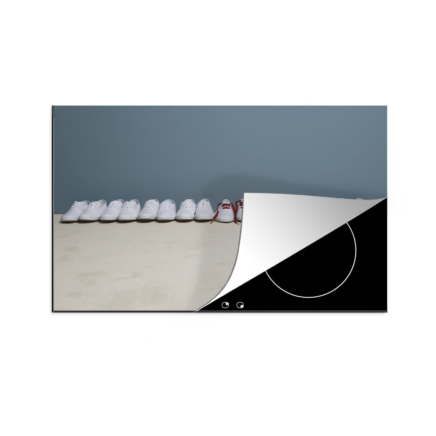 MuchoWow Herdblende-/Abdeckplatte Schuhe in Rot, Vinyl, (1 tlg), 81x52 cm, Induktionskochfeld Schutz für die küche, Ceranfeldabdeckung | Herdabdeckplatten