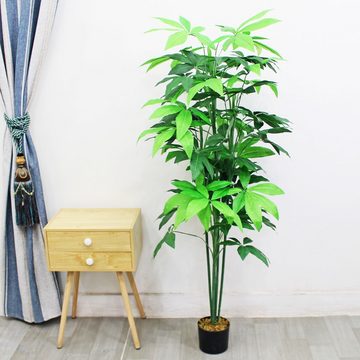 Kunstbaum Schefflera Aralia Kunstpflanze Künstliche Pflanze Kunstbaum 150 cm, Decovego
