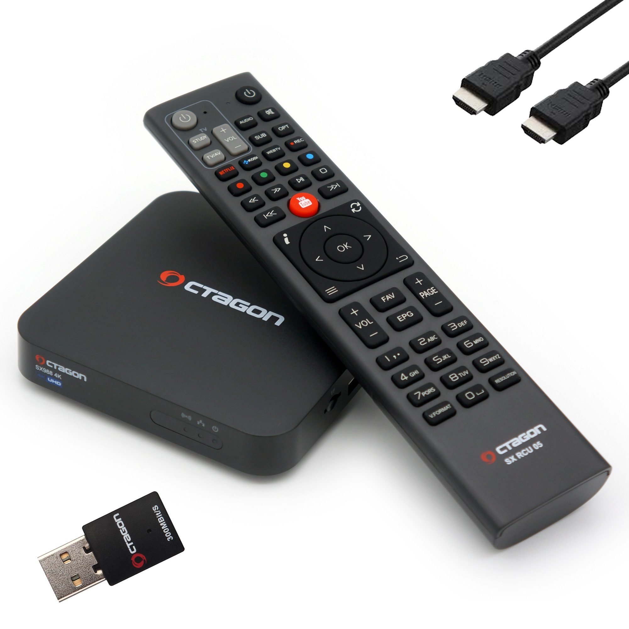 neuer Stil OCTAGON Streaming-Box SX988 H.265 300 IP HEVC 4K Smart Mbit/s IPTV Set-Top TV Box + UHD