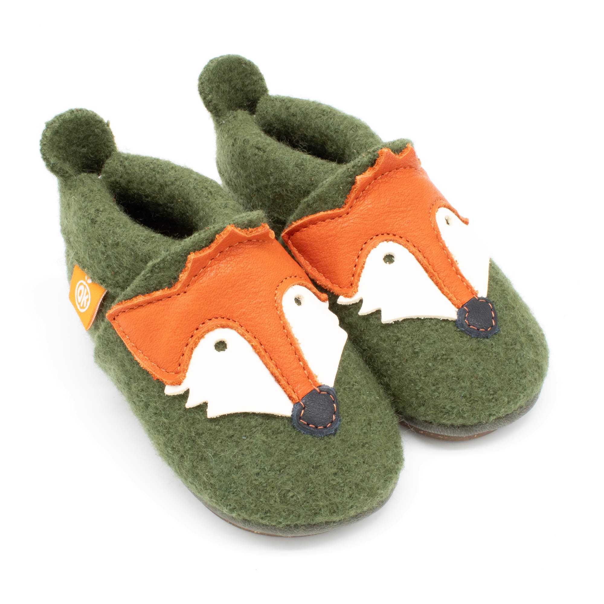 Orangenkinder® Hausschuhe Kindergarten Wollwalk Fuchs Slipper 100 % Merinowolle, Made in Germany, atmungsaktiv