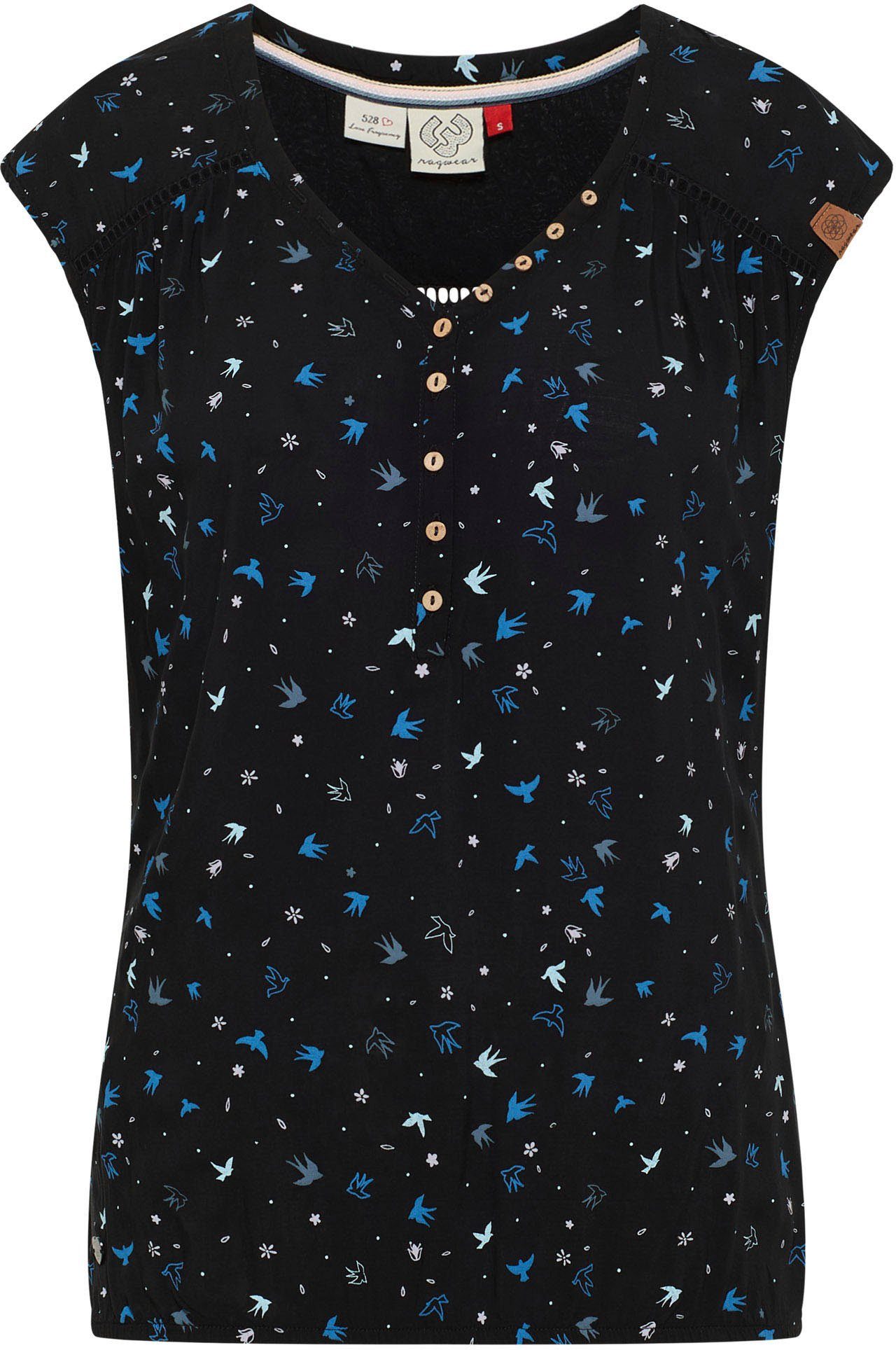 im trendigem BLACK All-Over Print Blusenshirt SALTTY Design A Ragwear