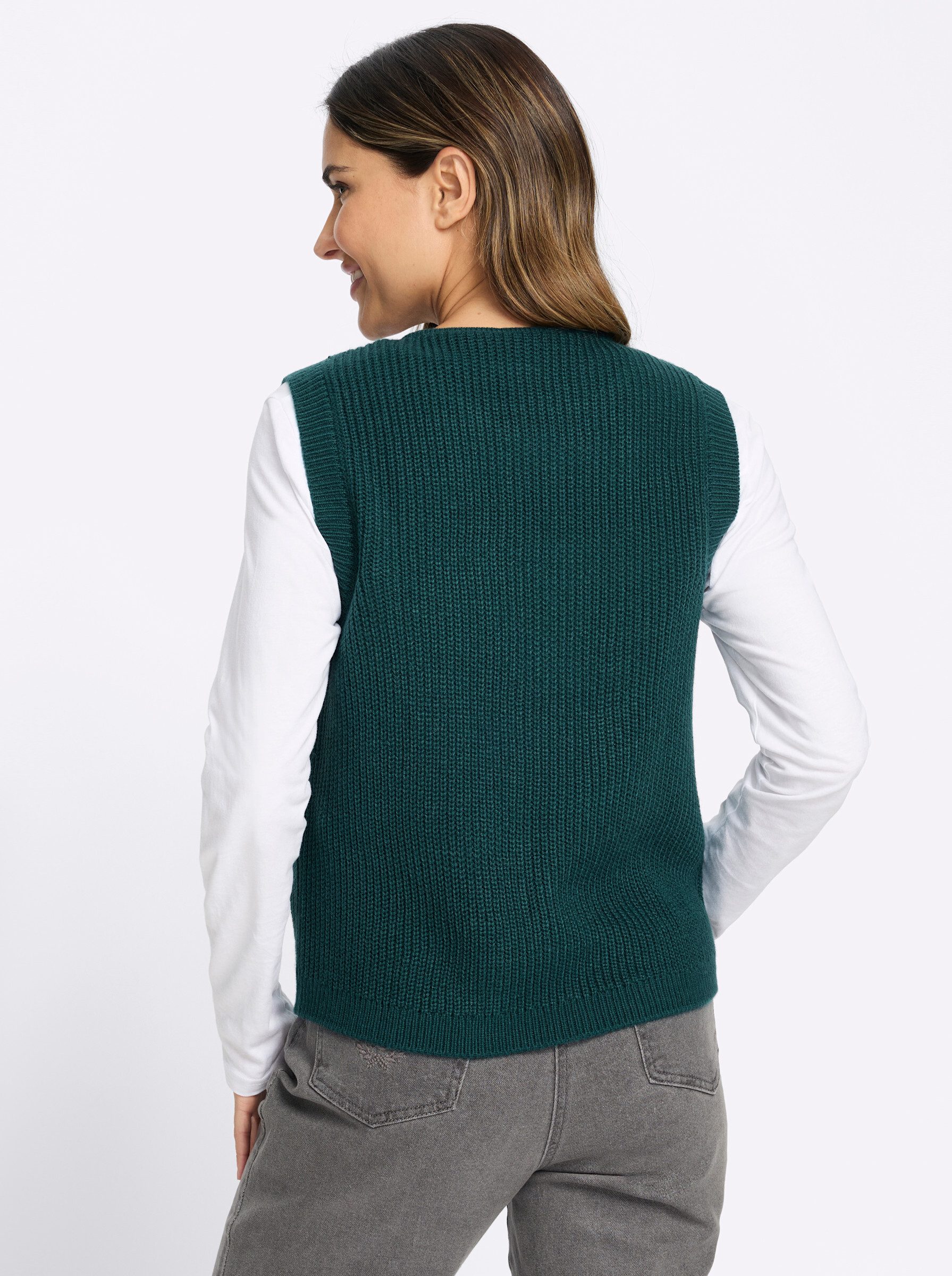 Sieh an! Strickweste Strickweste Ärmellos Jersey
