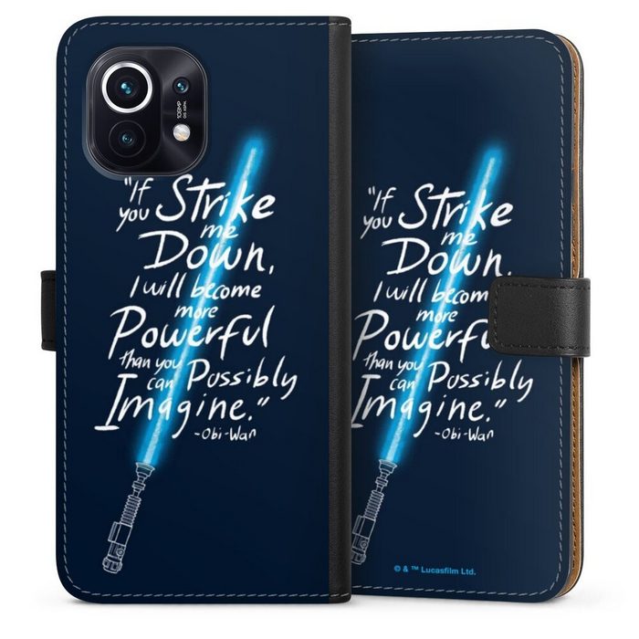 DeinDesign Handyhülle Star Wars Obi-Wan Kenobi Lichtschwert Obi Wan Quote Xiaomi Mi 11 Hülle Handy Flip Case Wallet Cover Handytasche Leder