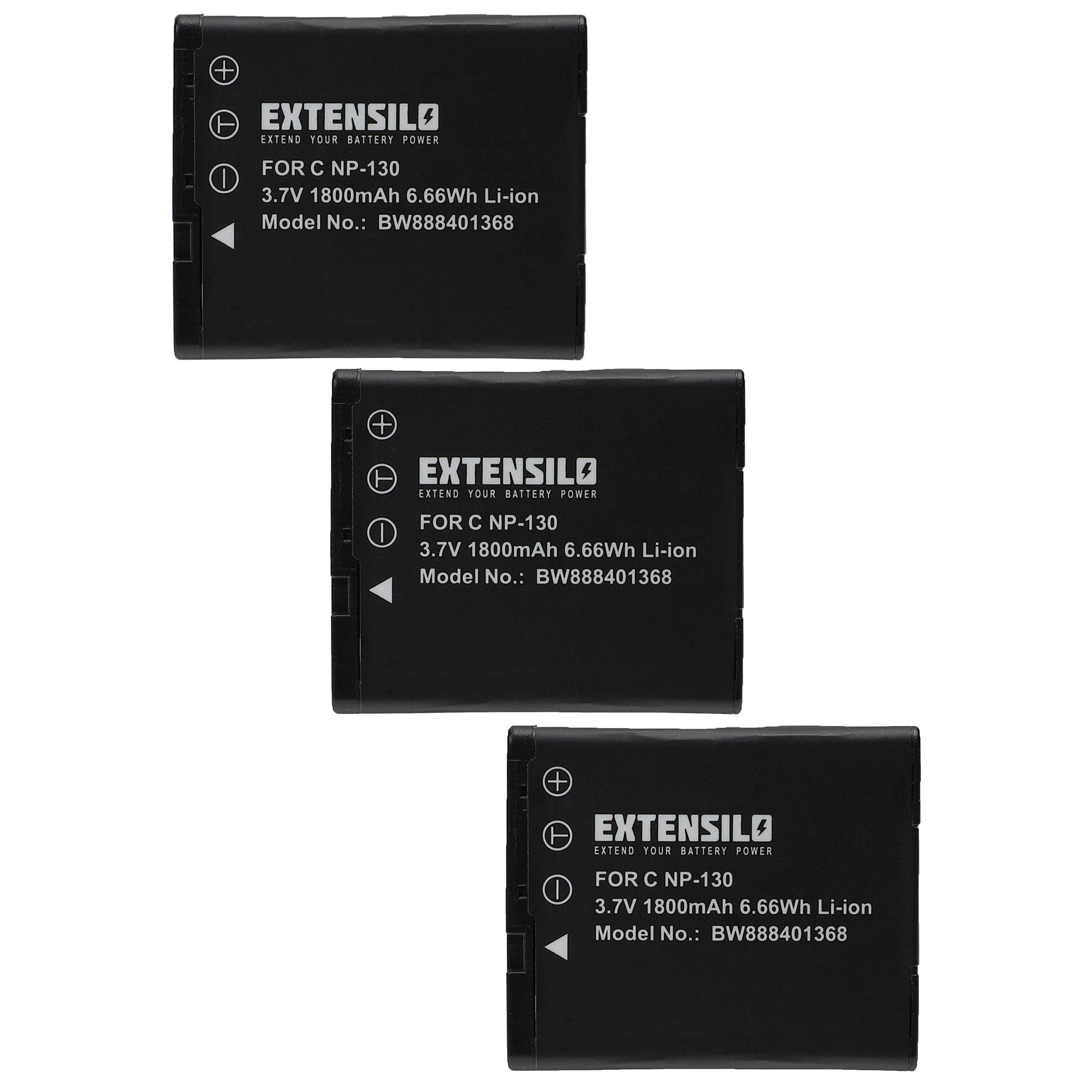 Extensilo kompatibel mit Casio Exilim EX-ZR200, EX-ZR100, EX-H30, EX-ZR300 Kamera-Akku Li-Ion 1800 mAh (3,7 V)