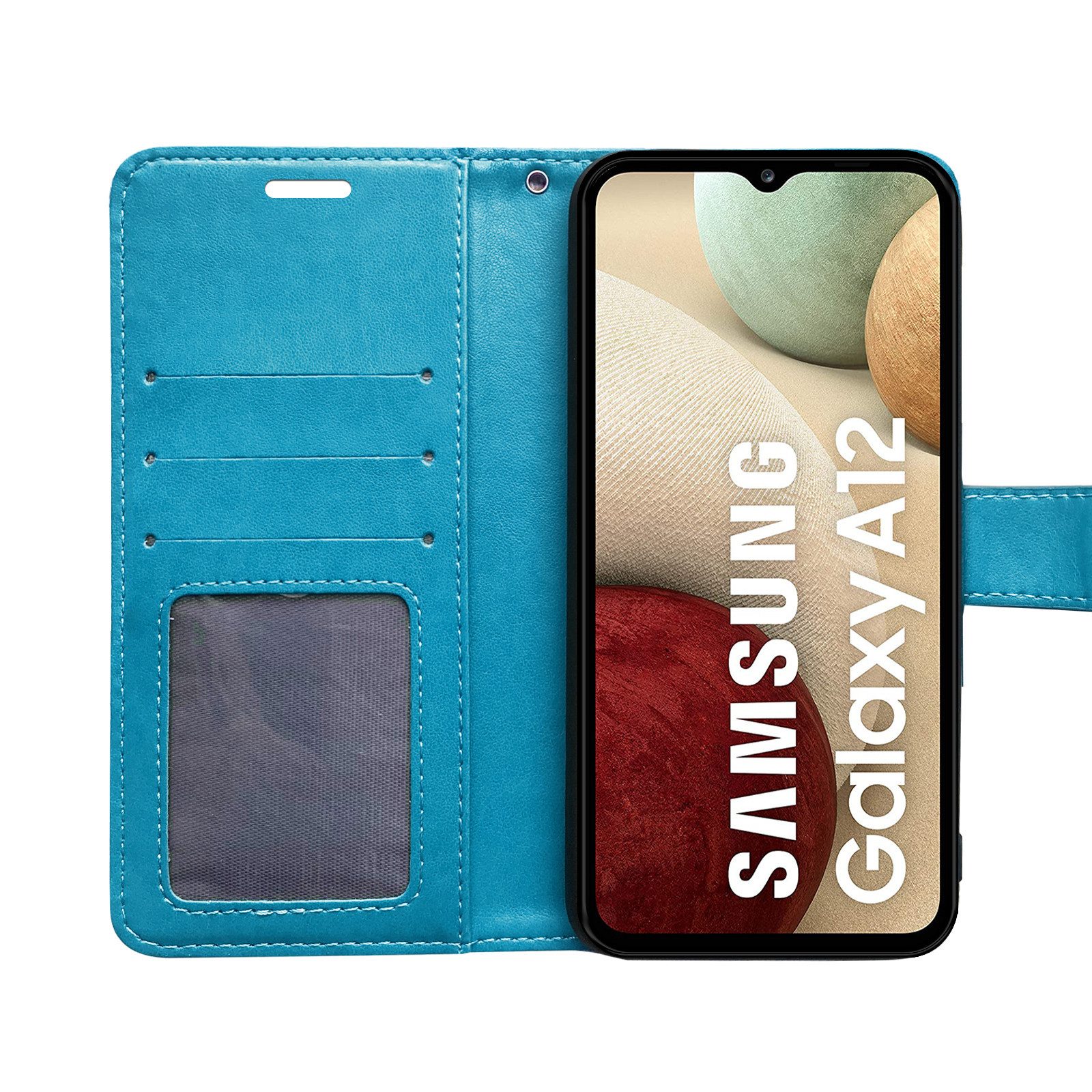 betterfon Handyhülle Handytasche für Samsung Galaxy A12 / M12 Klapphülle, Wallet Case mit Kartenfächern Magnetverschluss und weicher Innenhülle – Bild 4 von 5