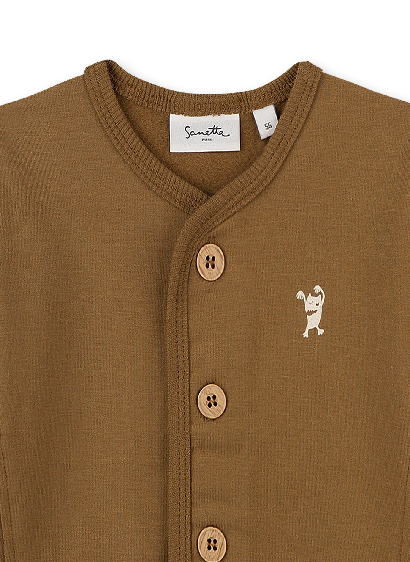 Sanetta PURE Sweatjacke Sanetta Sweatjacke Pure mit Monster Motiv braun