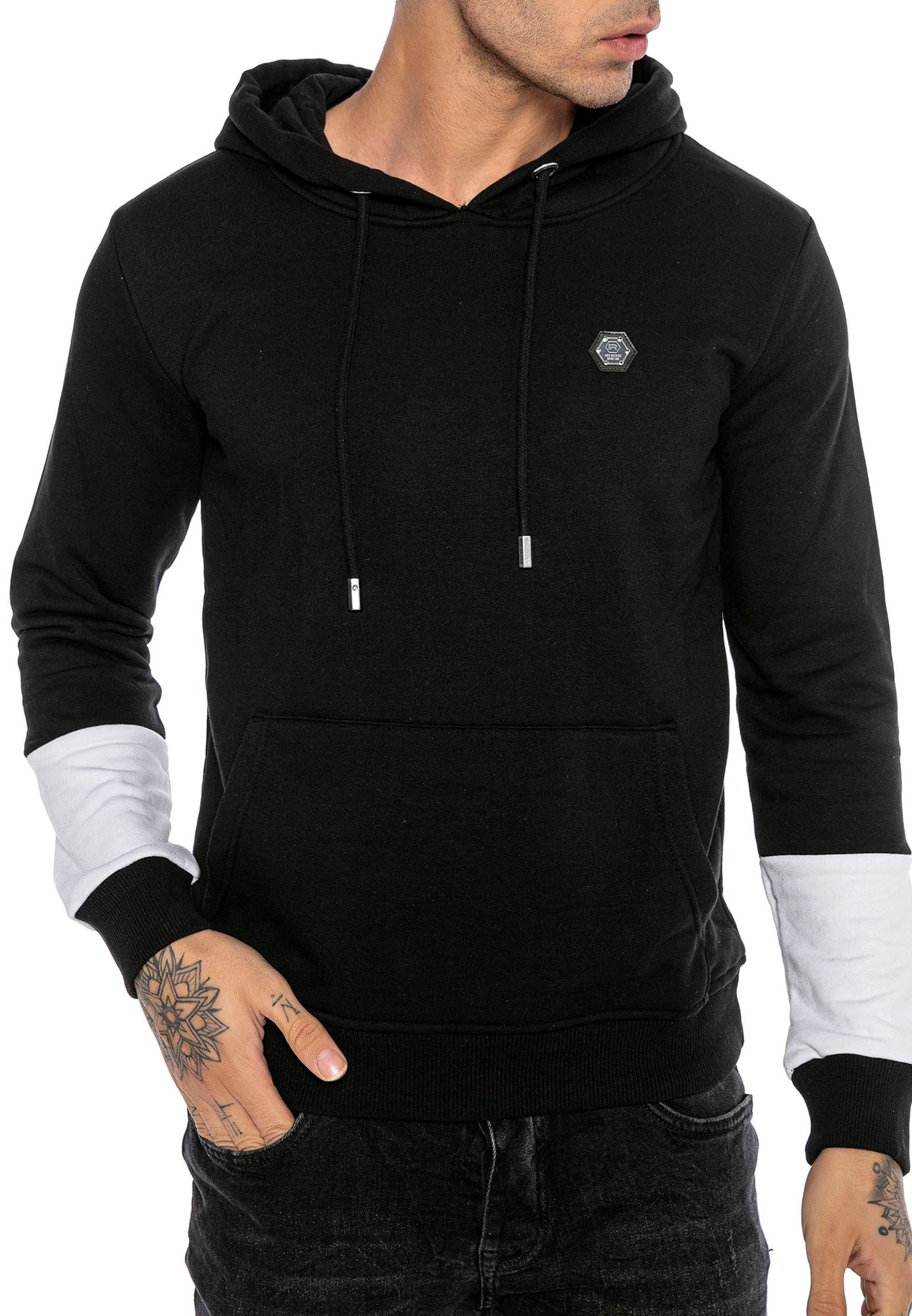 Hoodie mit Kontrastelementen Lässiger Kapuzenpullover