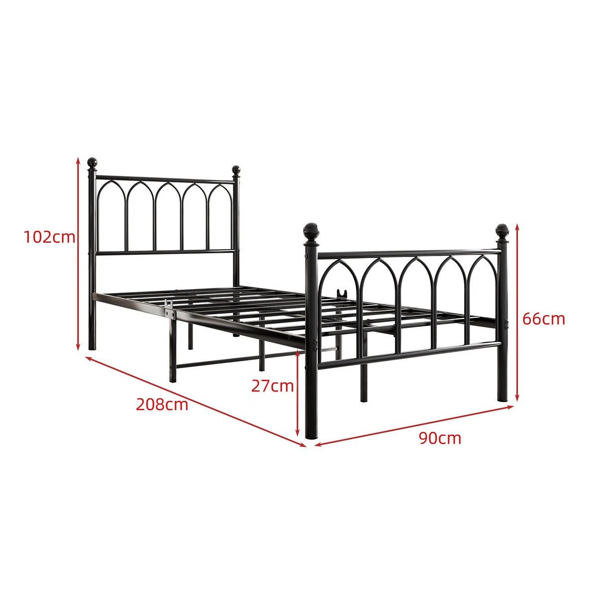 SSY Bettgestell Bettgestell, 90x200 cm, in Schwarz, aus MDF (set, 1-tlg., Bettgestell ohne Matratze), Bettgestell mit Lattenrost