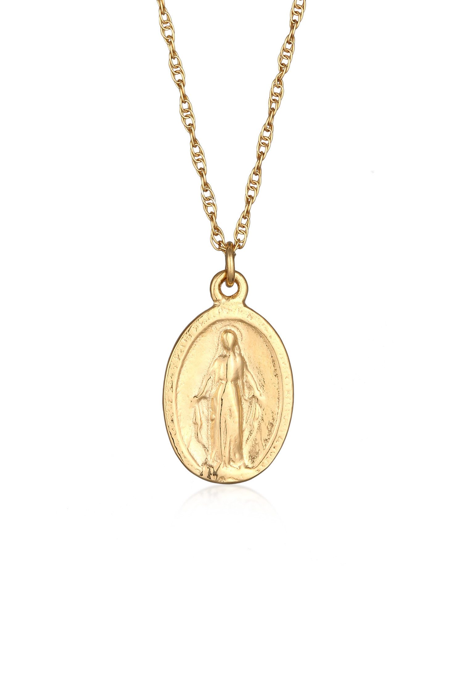 Elli Kette mit Anhänger Marienbild Oval Vintage Style 925 Sterling Silber günstig online kaufen