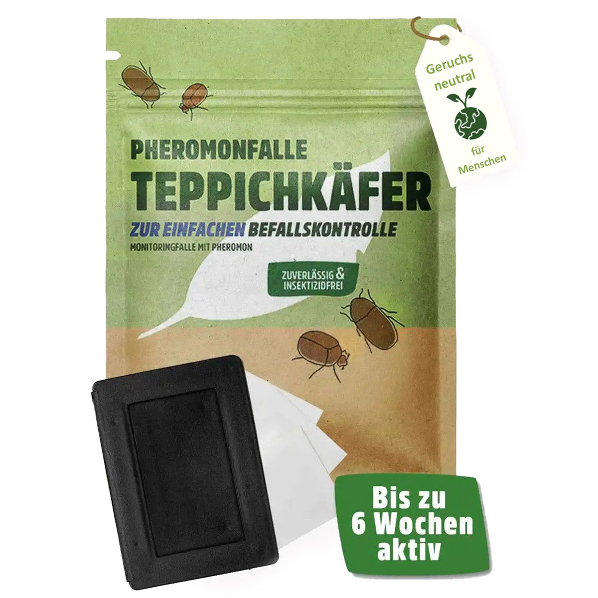 Futura-Shop Insektenfalle Teppichkäferfalle giftfreie Pheromonfalle - insektizidfrei, geruchsneutral