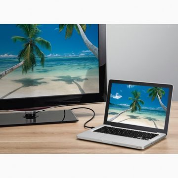 Hama Mini-Displayport auf DisplayPort-Kabel 1,8m Schwarz Video-Kabel, Mini Displayport, DisplayPort-Stecker, (1 cm), mini DP auf HDMI-Stecker, vergoldet, Digital Audio Video Full HD 1080p