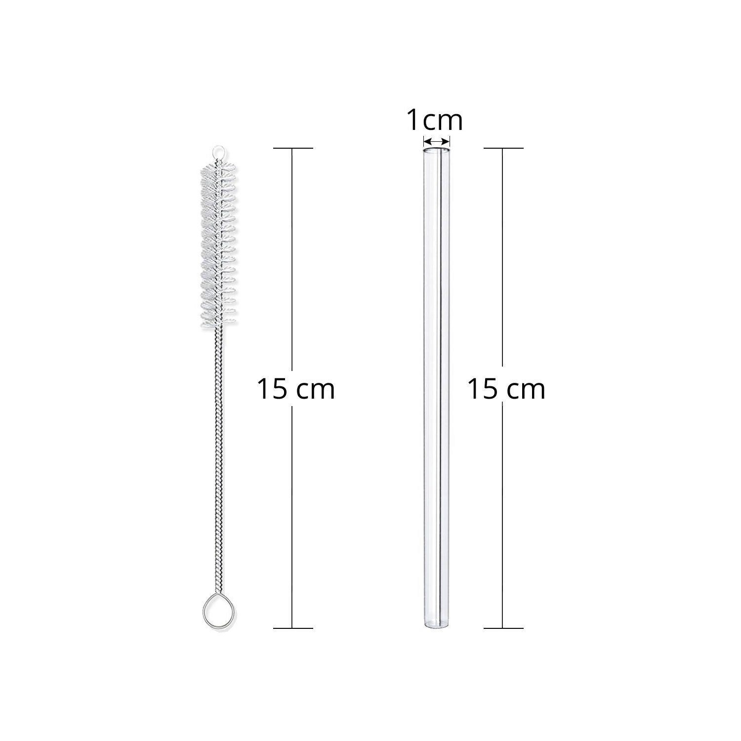 LA VAGUE Trinkhalme SMOOTHIE PETITE Wiederverwendbares, Glastrinkhalme aus hochwertigem Borosilikatglas