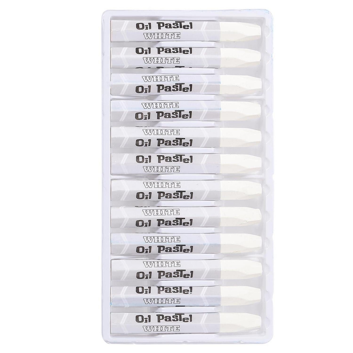 LuxusKollektion Wachsmalstift Ölpastellkreiden Set Weiß 12 Stk.