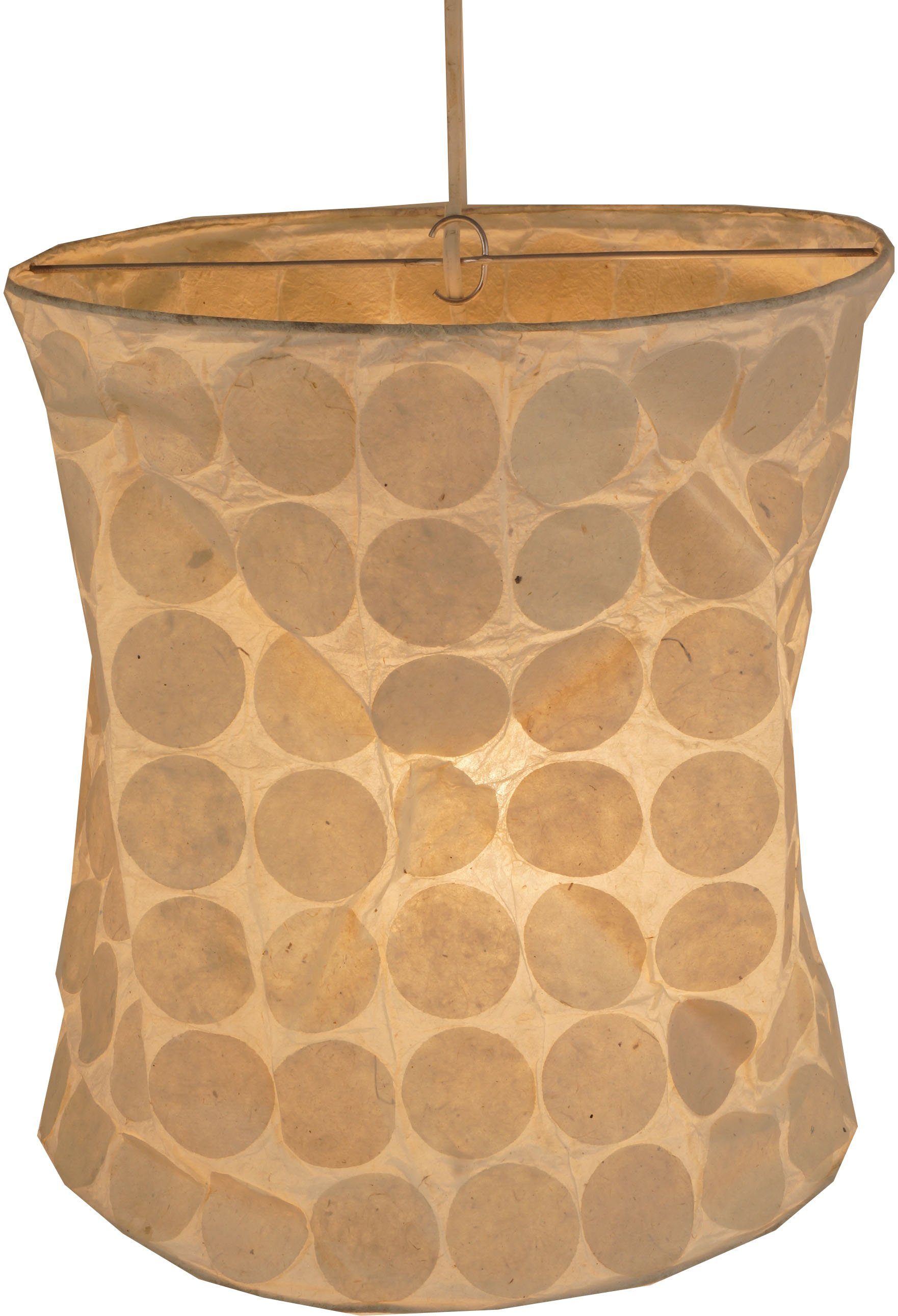 Guru-Shop Lampenschirm Runde Boho Papier Hängelampe, Lokta..