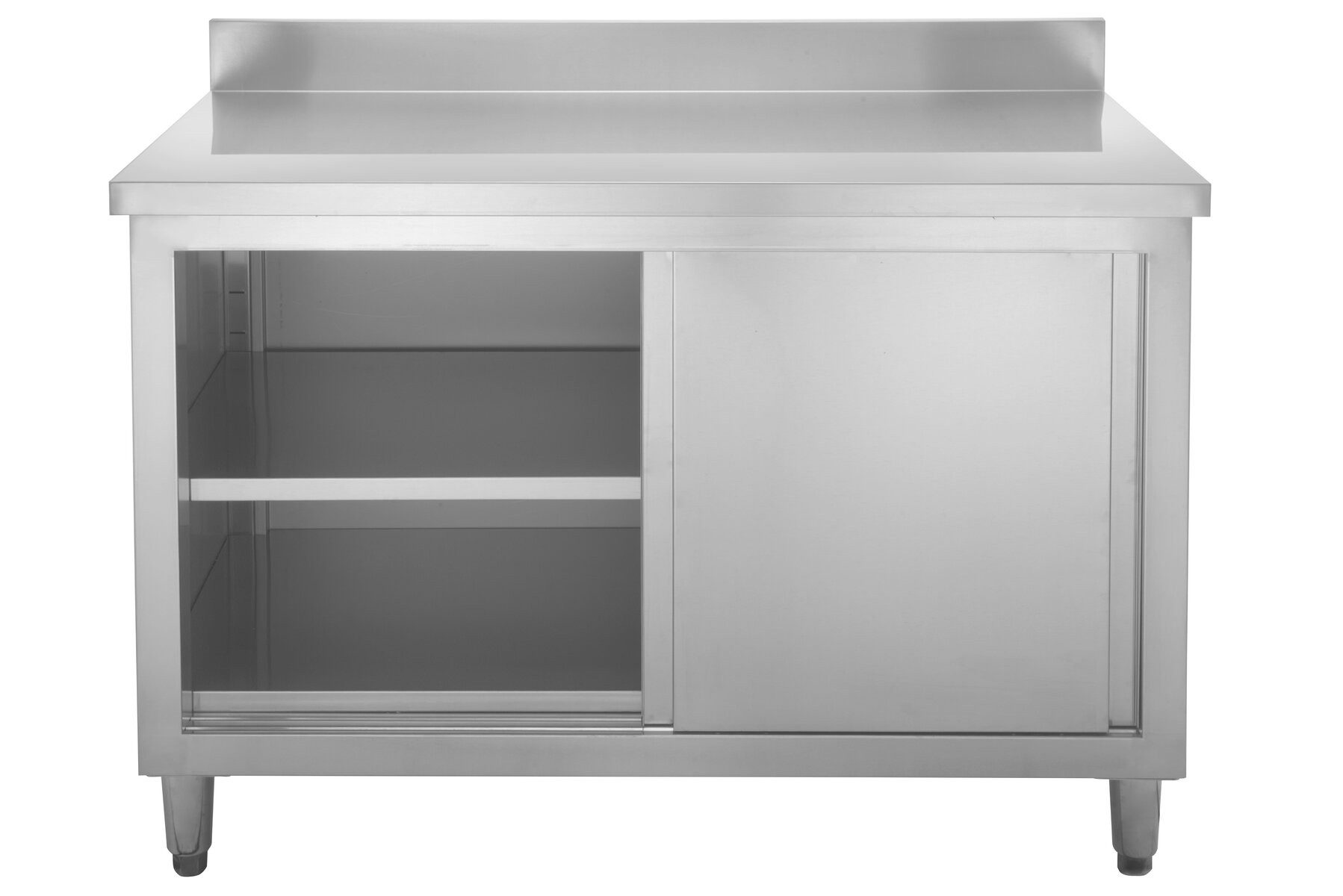 GastroHero Hochschrank Arbeitsschrank ASSB147A Aufkantung mm Edelstahl Schrank mit Stauraum K