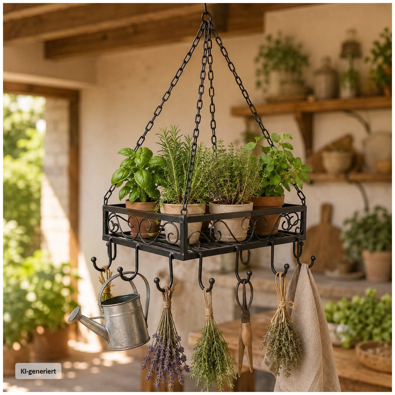 HTI-Line Hängeregal Hängeregal aus Metall für Küche und Wohnraum Deckenregal mit Stauraum, 1-tlg.