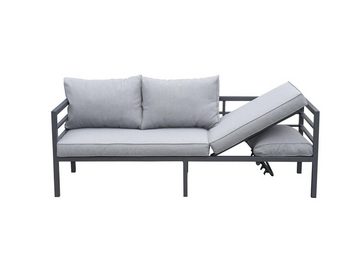 bellavista - Home&Garden® Gartenlounge-Set Gartenmöbel Set Aluminium Lounge San Menaio anthrazit, (Set, 4-tlg), Ecklounge mit Bank und hohem Tisch