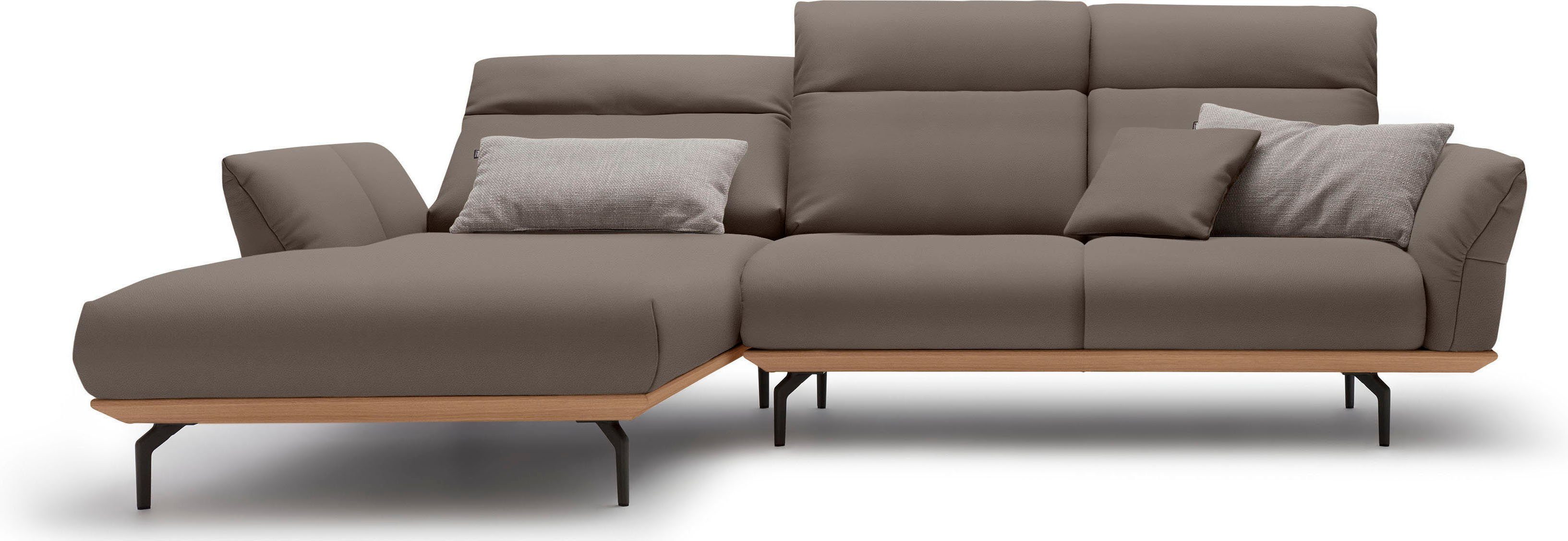 hülsta sofa Ecksofa Alugussfüße Sockel umbragrau, hs.460, Eiche, cm in in 298 Breite