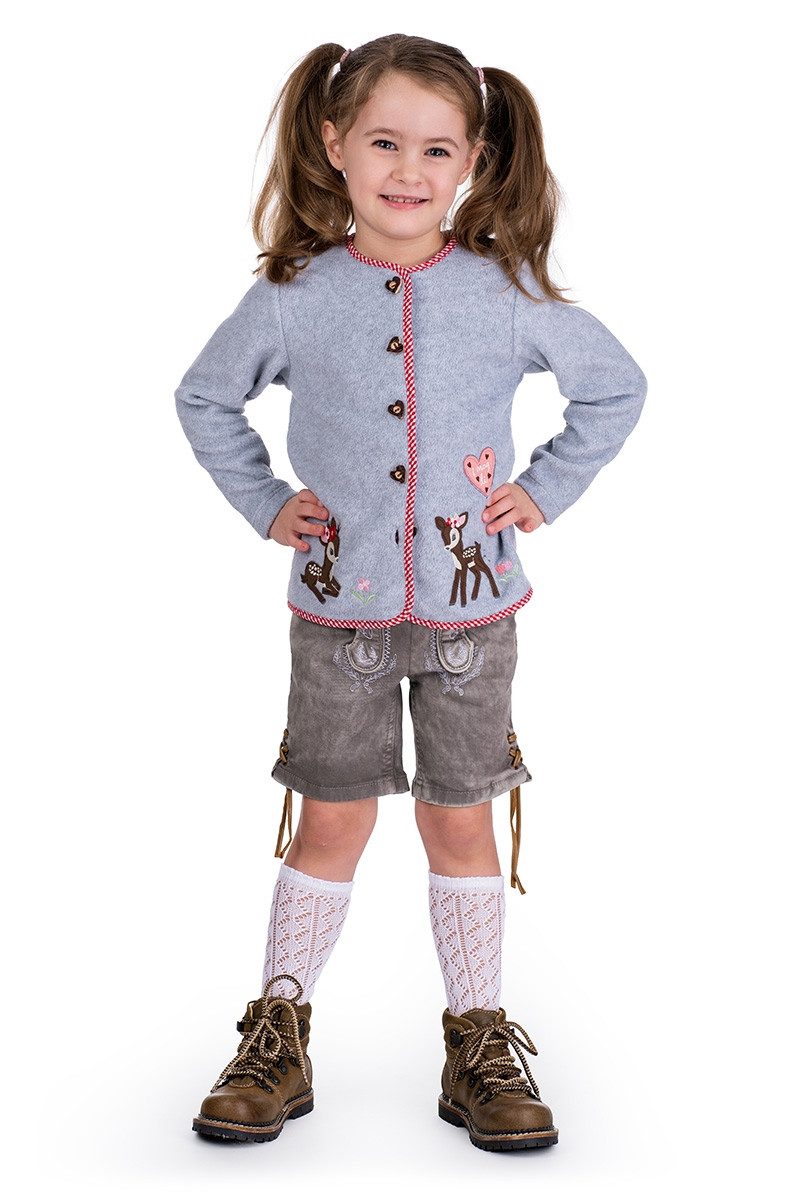 Lusana Trachtensocken Kniestrümpfe Kinder - L380K - weiß