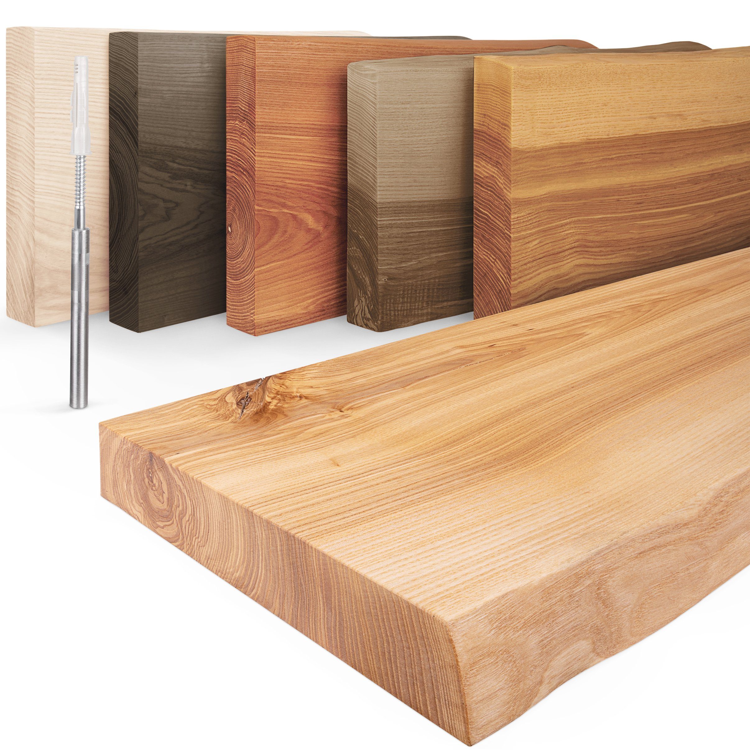 LAMO Manufaktur Wandregal Holz Baumkante, Regal günstig online kaufen