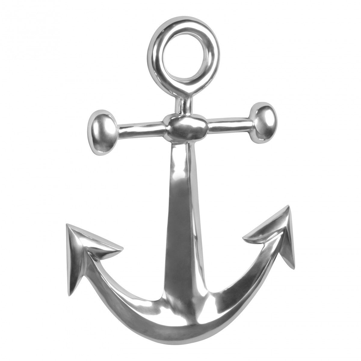 KADIMA DESIGN Wanddekoobjekt Dekofigur ANKER Aluminium Dekoration poliert 62 (5 cm Statue Skulptur groß Alu einzeln modern XXL Maritim)