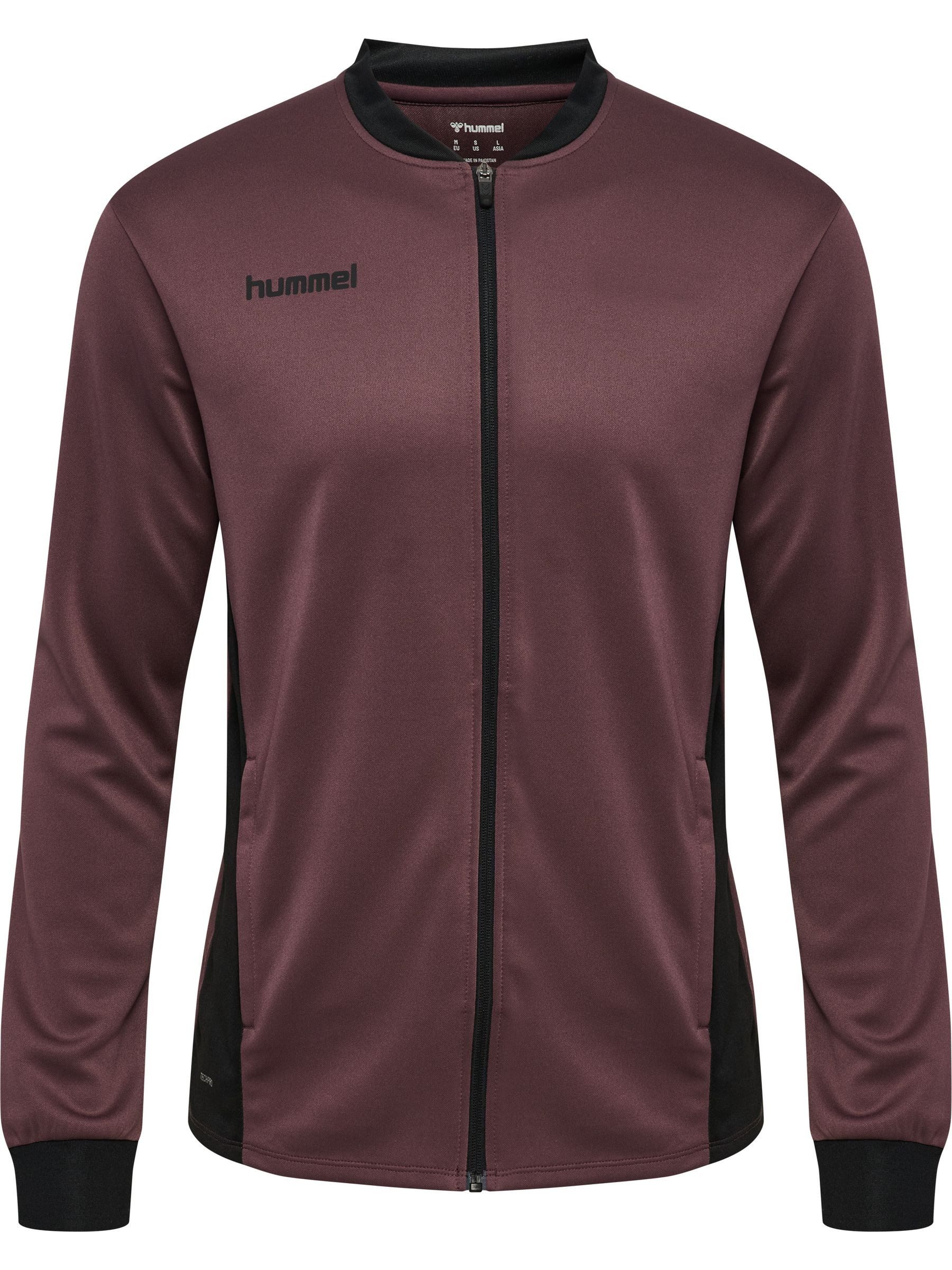 hummel Trainingsanzug Durchgehender Reißverschluss Kontrastdesign Logodetails für Herren (2-tlg), Recyceltes Material, Nachhaltig, Bedruckt, Elastischer Bund