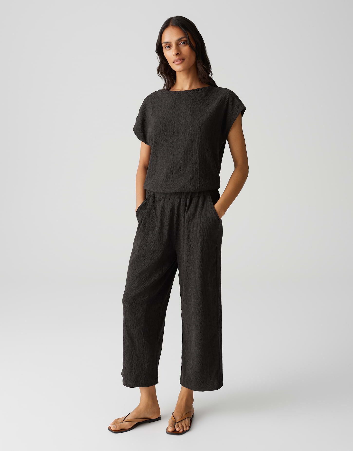 OPUS Jumpsuit MELTI Regular mit Struktur Jersey günstig online kaufen