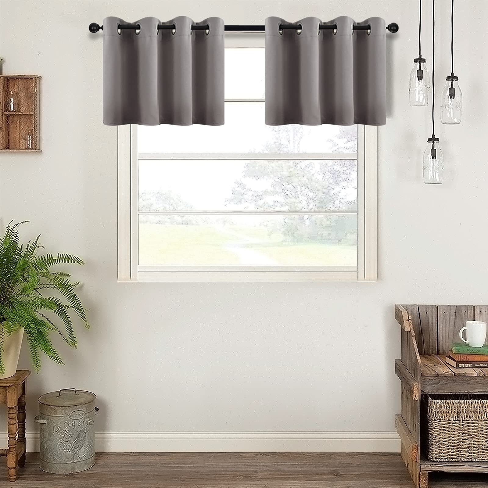 BYSURE Scheibengardine (2 St), Ösen, verdunkelnd, Bistrogardine Fensterscha günstig online kaufen