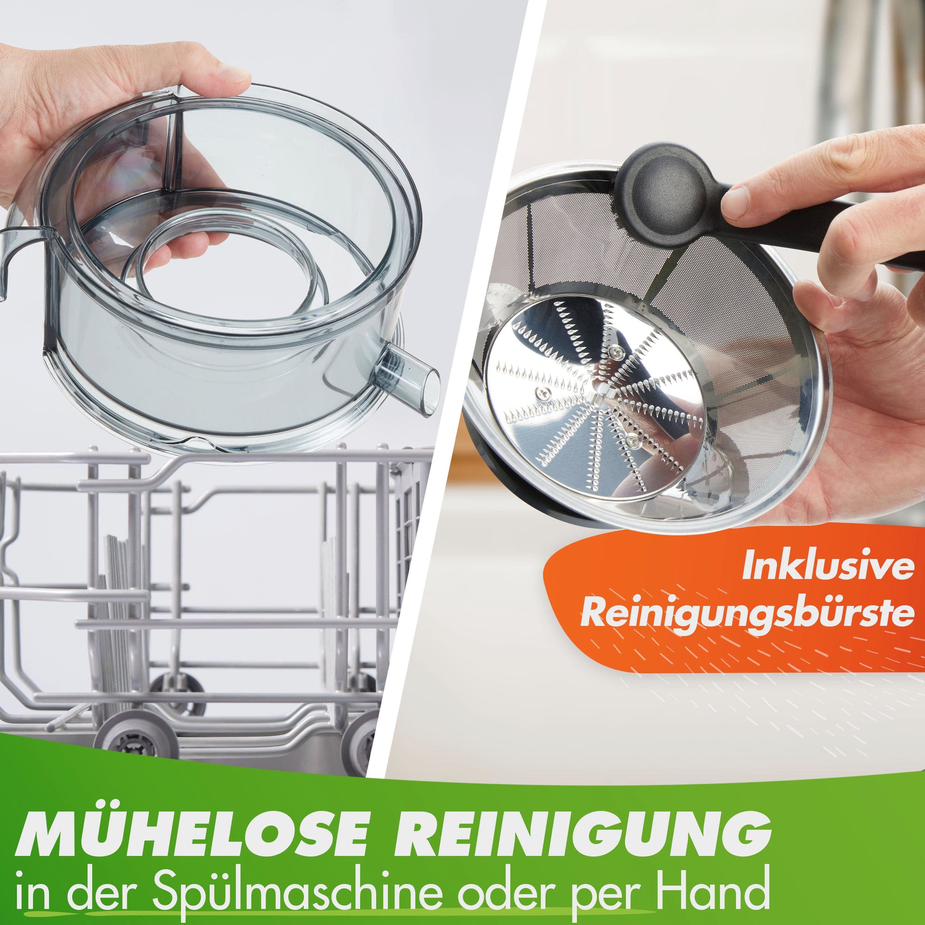 Nutrilovers Zentrifugenentsafter QUICK-JUICER MAX Zentrifugal-Entsafter mit XXL-Einwurf, 800 W, Zentrifugal-Entsafter mit externem Tresterbehälter