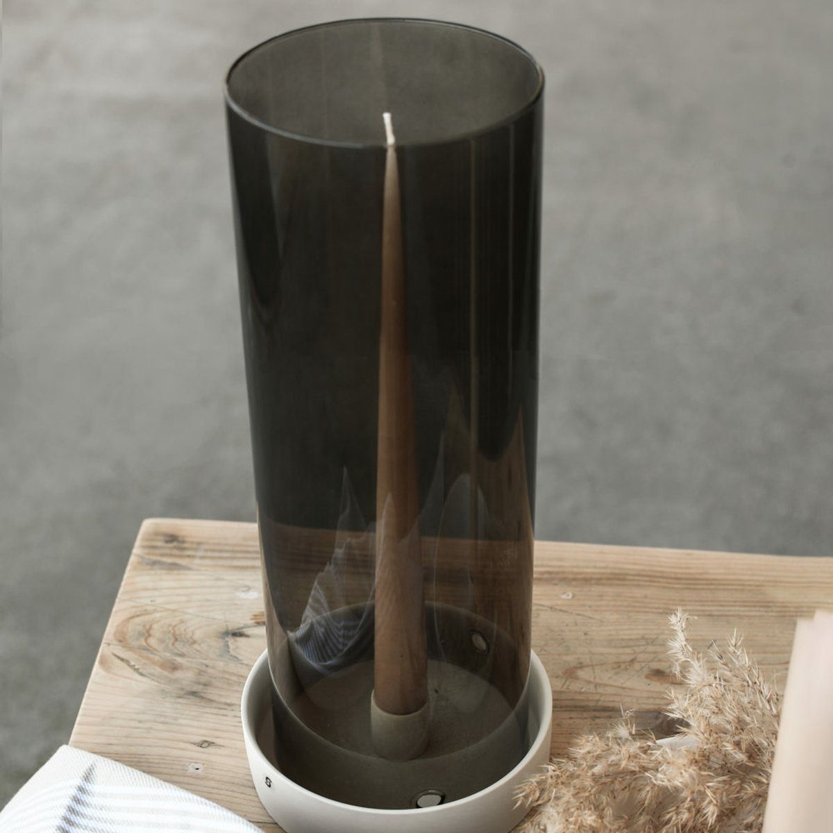 Storefactory Scandinavia Kerzenständer »Storm«, Glaszylinder STORM gerade braun Ø13x38cm ...