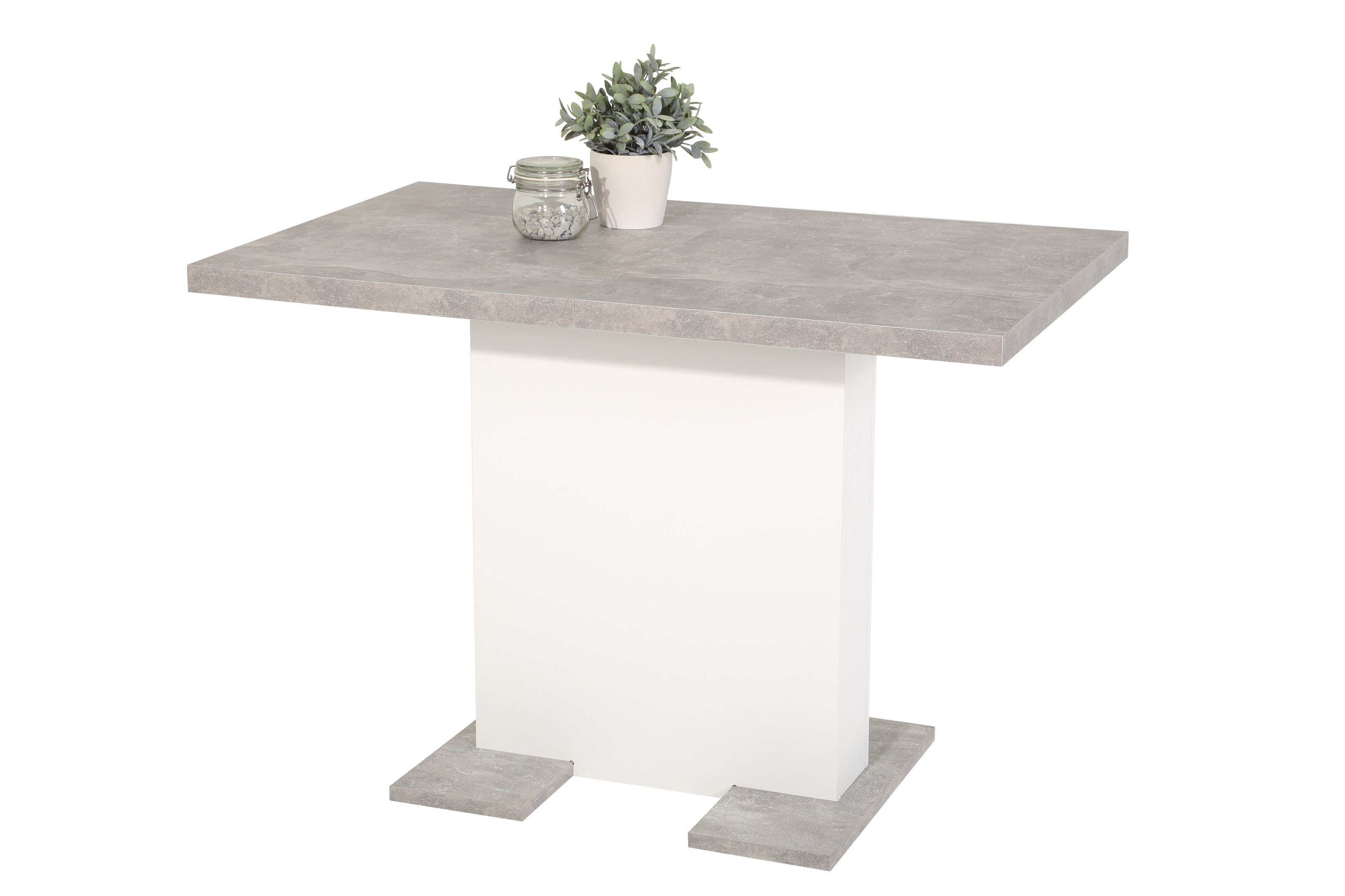 PREISBRECHER Säulen-Esstisch Säulen-Esstisch >Köln< in Sonoma Eiche oder Beton Dekor - 150x76x70cm, in Sonoma Eiche oder Beton Dekor - 150x76x70cm (BxHxT)