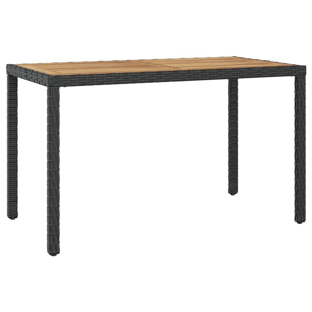 furnicato Gartentisch Schwarz und Braun 123x60x74 cm Akazie Massivholz | Tische