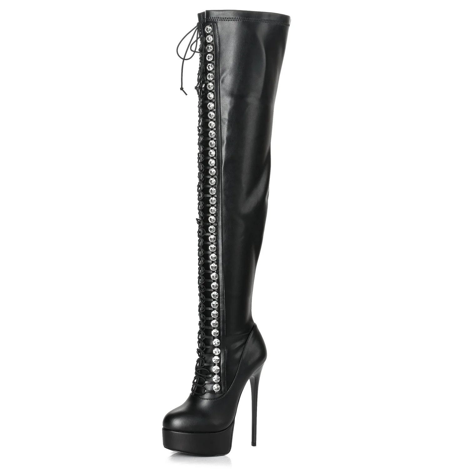 Giaro DOMINIQUE Overkneestiefel 16 cm Absatzhöhe, 4 cm Plateau, Strassbesat günstig online kaufen