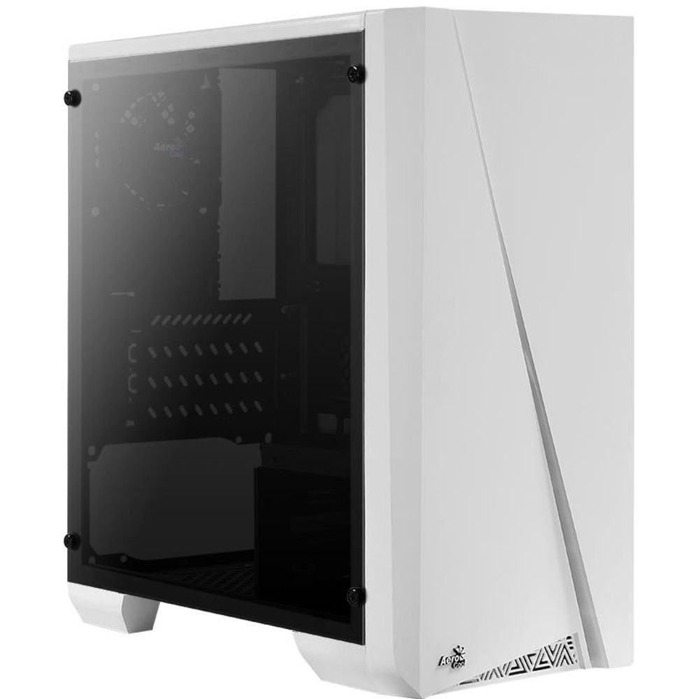 Aerocool PC-Gehäuse Cylon Mini-Tower PC-Gehäuse, (1 St), Gaming-Gehäuse, Weiß, mit Acryl Seitenfenster, RGB-LED-Frontbeleuchtung