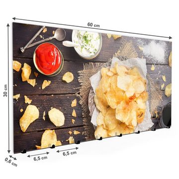 Primedeco Garderobenpaneel Magnetwand und Memoboard aus Glas Chips und Ketchup