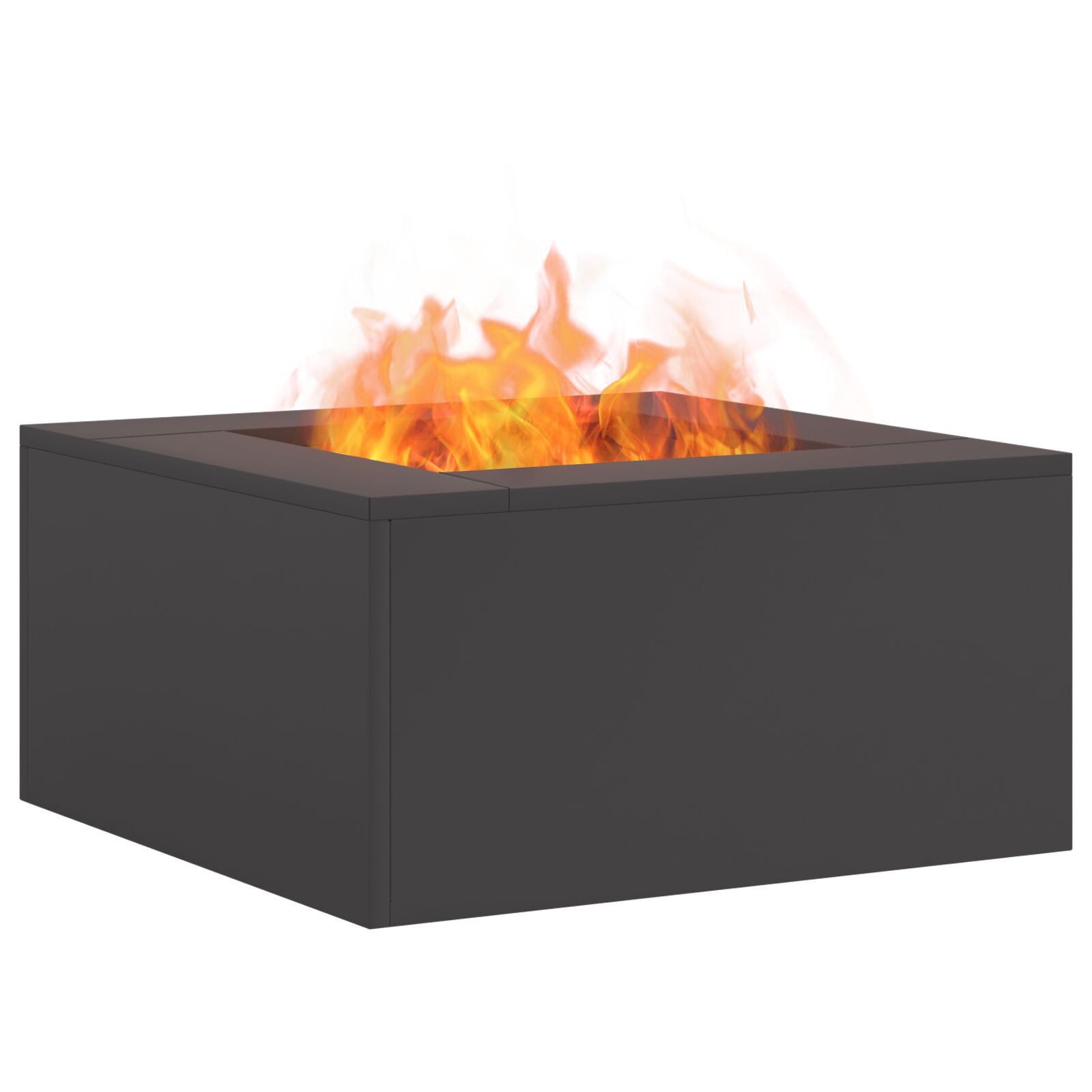 vidaXL Feuerkorb 60 x 60 x 30 cm Feuerschale Feuerstelle Quadrat Schwarz 60x60x30 cm St