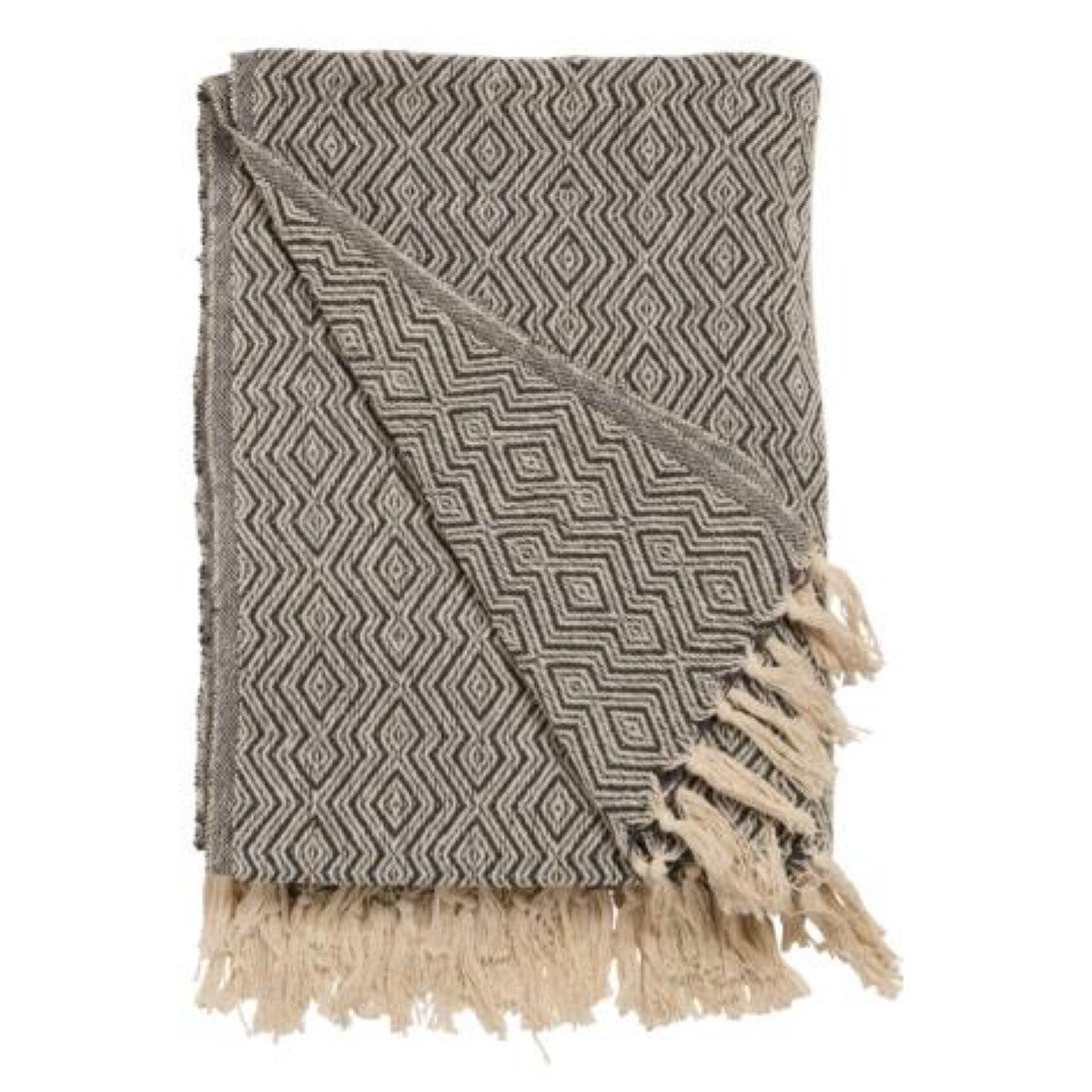 Wohndecke Decke Überwurf Berber 100% Baumwolle 130x180 Skandinavisch Dunkel günstig online kaufen