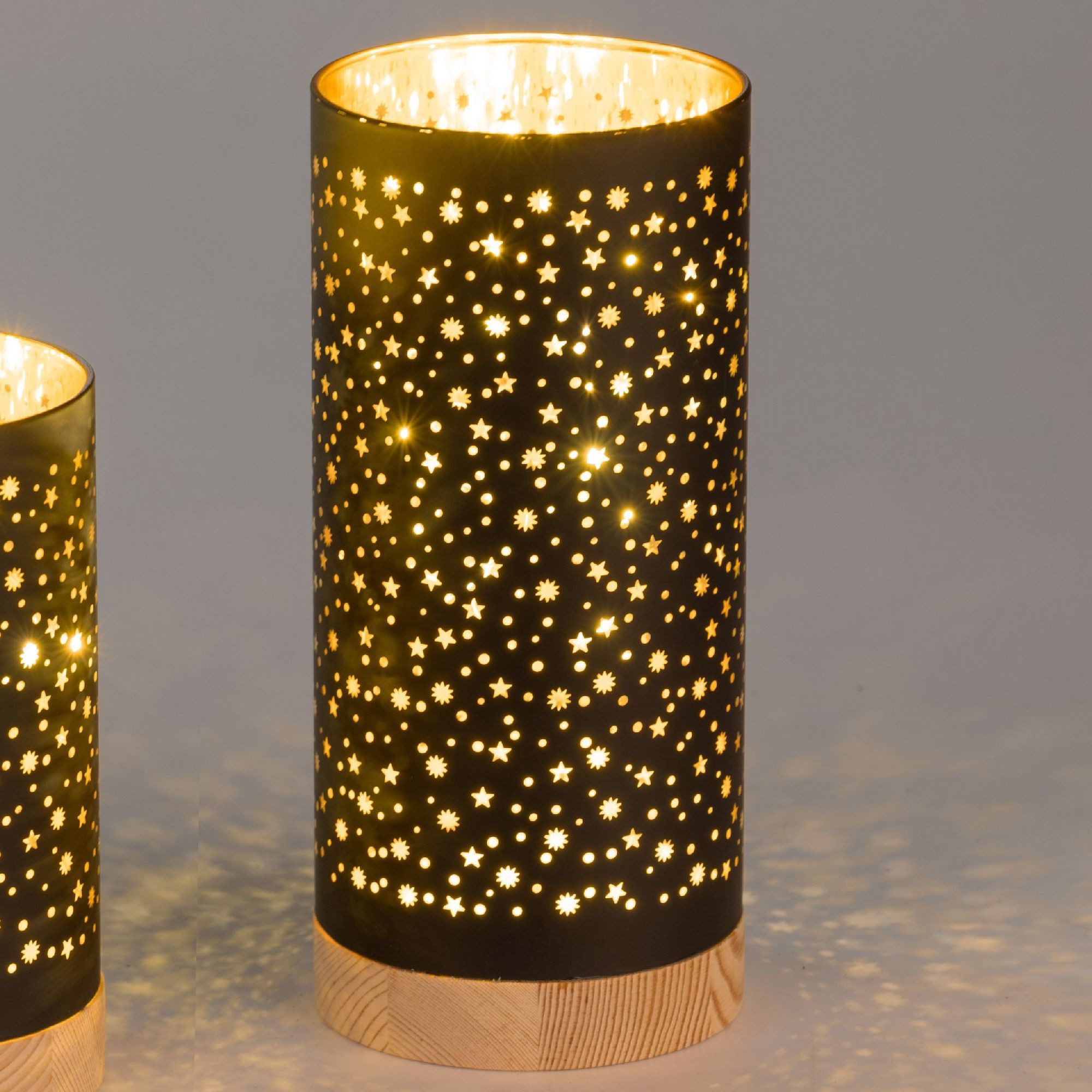 formano Nachttischlampe Sterne, Mit Timerfunktion, Schwarz, Motiv: Sterne