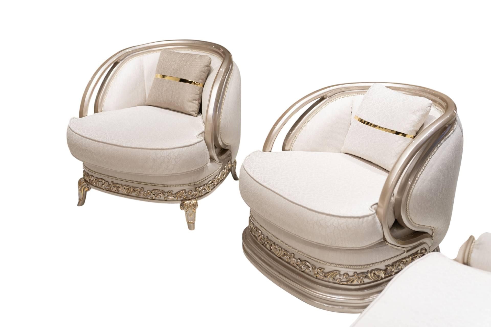 Sessel Beiger Stoffsessel mit modernem Design und hohem Komfort